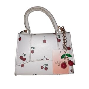 Willow White Cherry Print Handbag